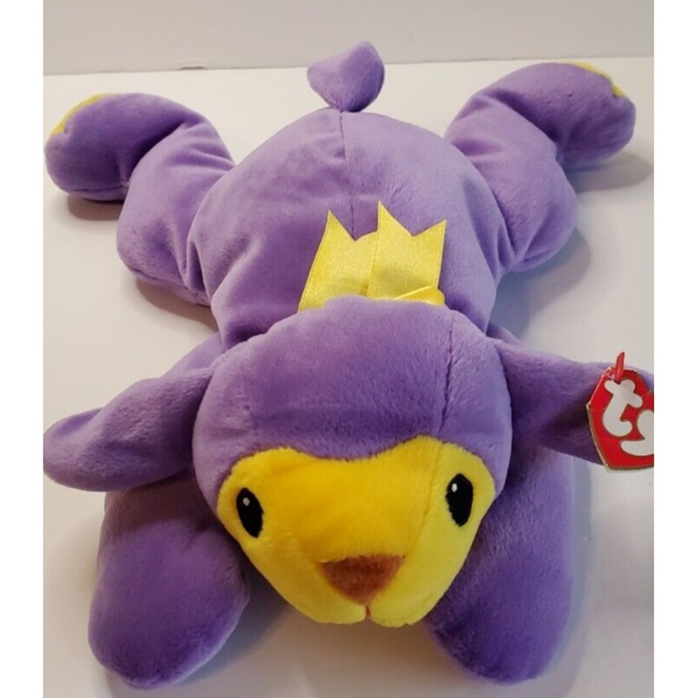 TY BABA Purple Lamb Plush Easter Spring Yellow Sheep Toy Stuffed Animal 14" 1998